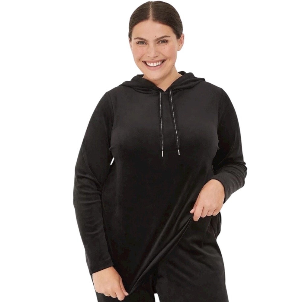 LIVI Lane Bryant Black Sweatshirt‎ Long Sleeve Drawstring Hoodie 4X 26/28 #398